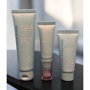TULA Face Filter Primer + So Polished Scrub + The Cult Classic Cleanser SEALED